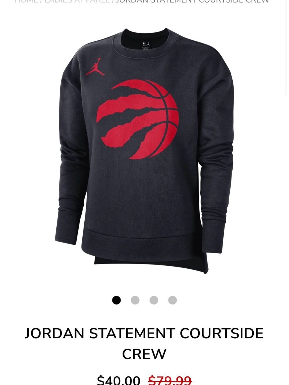 Jordan Women’s Crewneck Sweatshirt in Black with Red Graphic